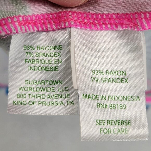 Lilly Pulitzer Dress Women Small Blue Pink Floral Sophie Ruffle Shift 3/4 Sleeve - Picture 8 of 11